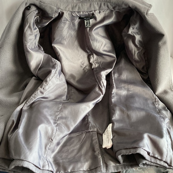 Forever 21 Gray Pea Coat Size Large - Picture 6 of 12
